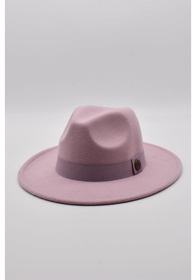 Külah Kadın Lila Fedora Şapka Kovboy Stili Panama Fötr Şapka - Tek Beden Lila