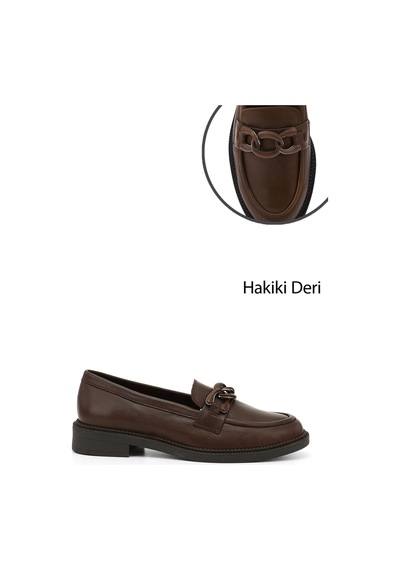 Gönderi(R) Gönderi R Kadın Kahve Antik Tokalı Hakiki Deri Loafer Ayakkabı Gdza13424272 Kahve