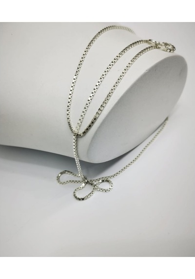 Omar Silver Unisex Küp Zincir Gümüş Kolye 1,3 Mm