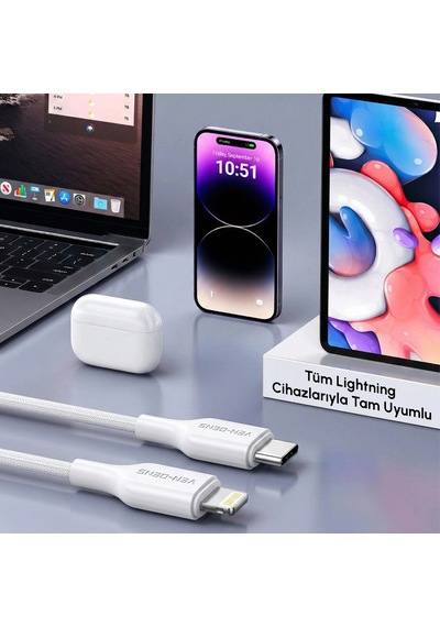 Ven-dens Vd-dc20cl Usb-c Lightning Premium Hızlı Şarj Kablosu 27w