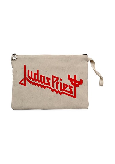 Judas Priest Logo 3 Krem Clutch Astarlı Cüzdan / El Çantası Krem