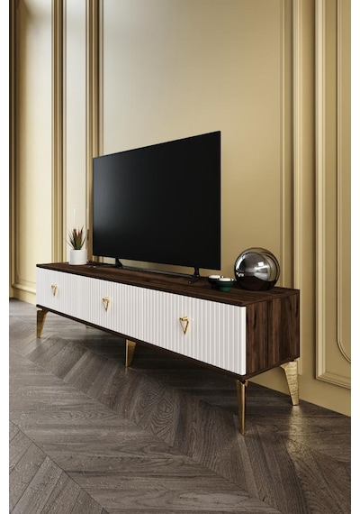 180 CM ZEUGMA MDF MEBRAN KAPAK EKRU CEVİZ GOLD