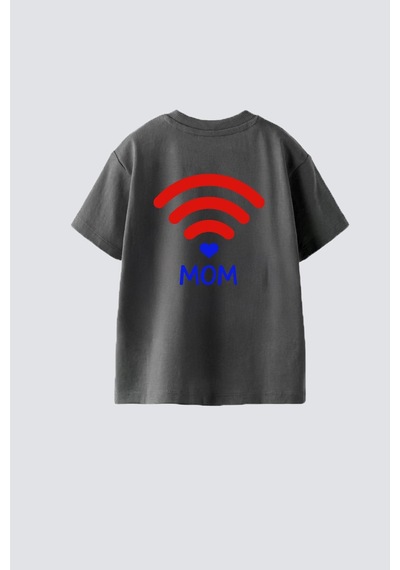 Monila Unisex Çocuk Pamuklu Bisiklet Yaka T-shirt Kırmızı - Siyah
