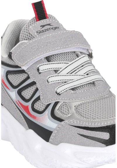 Slazenger Kufa I Unisex Çocuk Cırt Cırtlı Gri / Siyah Günlük Spor Ayakkabısı