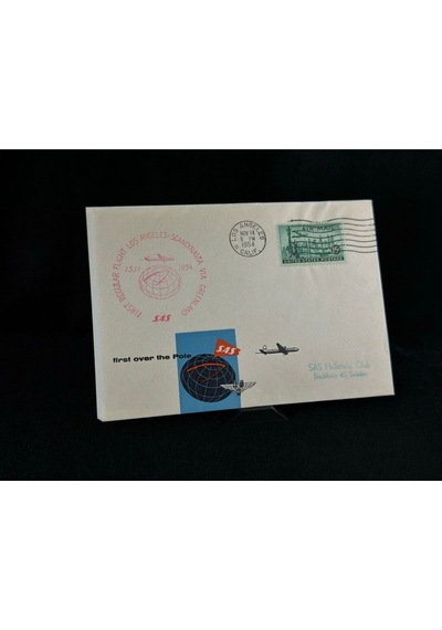 1954 Amerika'dan İskandinavya'ya İlk Uçuş İlk Gün Zarf Fdc Varış Damgalı Uçak Postası Airmail  Teşhir Ürün