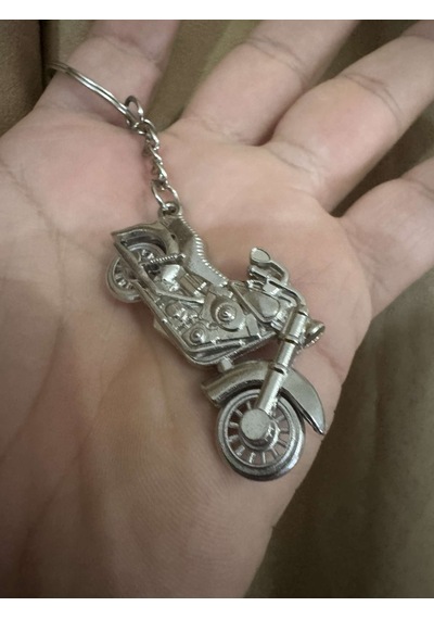 Herşey Nota Harley Motorsiklet Gümüş Metal Tekerleri Hareket Eden Anahtarlık
