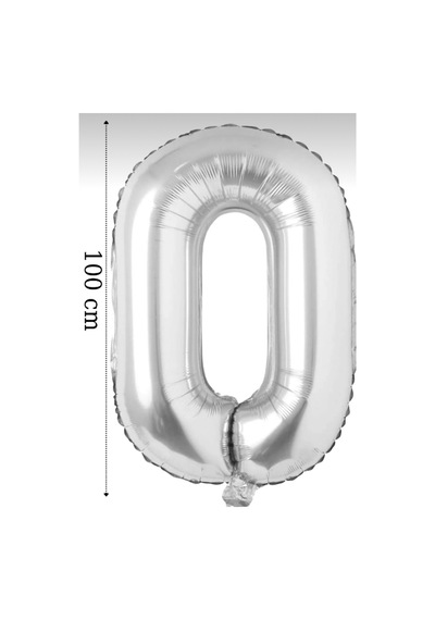 0 Rakam Balon Helyum Uyumlu 34 Inch 76 Cm Normal Şişim Veya Uçan Gümüş Gümüş