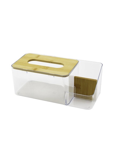 Wenken Ur-3467 Bambu Kapaklı Peçetelik Ve Organizer Mika Kristal Plastik- 24'li Paket