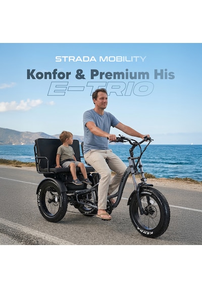 Stradacycles E-TRIO Hidrolik Disk Elektrikli Üç Tekerlekli Antrasit
