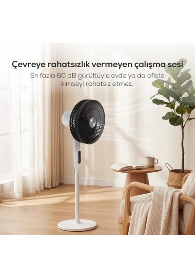 Xenon Smart Akıllı Vantilatör / 60w Mobil Kontrol Wifi Kumandalı 3 Kademeli Sessiz Ayaklı Vantilatör X7430