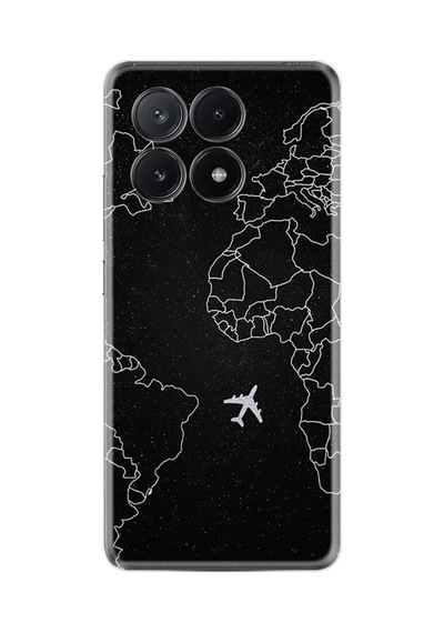 Poco X6 5g Kılıf Desenli Silikon Platinium Series Black Plane 1868