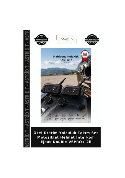 Özel Üretim Yolculuk Takım Ses Motosiklet Helmet İnterkom Ejeas Double V6pro+ 2li