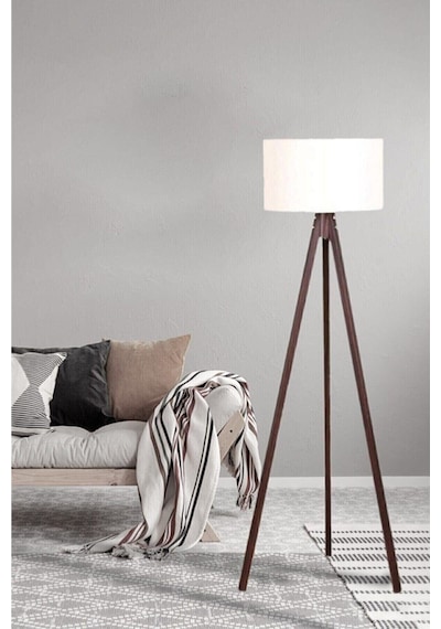 Tripod Mdf Lambader Kumaş Krem Kahve Ly522