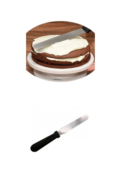 Düz Pasta Sıvama Paleti Spatulası 20 CM Oval Uçlu Spatula