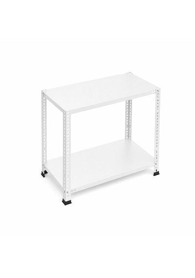 2 Katlı Çelik Raf 43x93x100 Cm Dayanıklı Metal Depolama Rafı Ev, İş Yeri, Depo Ve Mağaza Kullanımına Uygun Beyaz