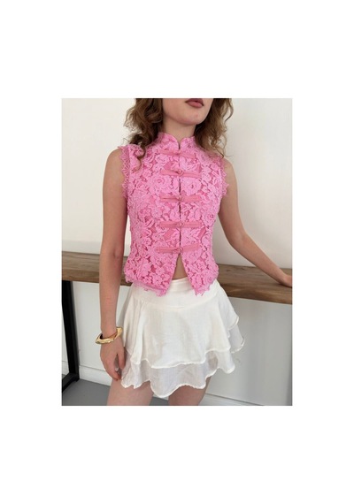 Verymoda Dantel Yelek D3026 Pembe