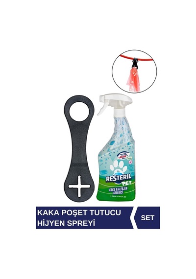 Veturel Köpek Kaka Poşeti Taşıma Aparatı, Parfümsüz Koku Alerjen Giderici Sprey 750ml Set Enerji Sınıfı A+