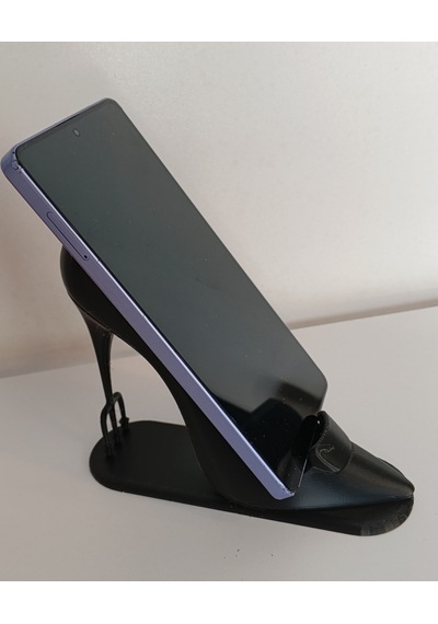 Masaüstü Telefon Standı Siyah Topuklu Ayakkabı