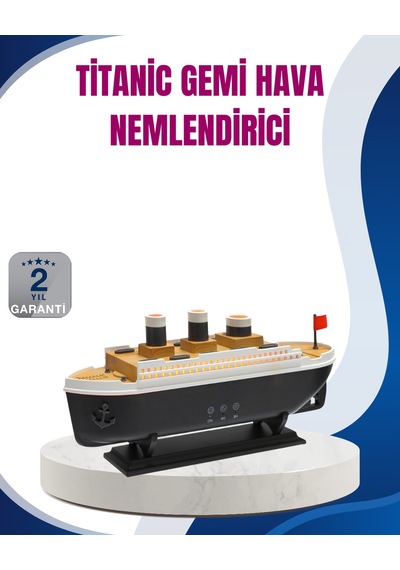 Dekoratif Gemi Modeli 7 Renk Işıklı Hava Nemlendirici Ve Oda Kokusu Difüzörü Çok Renkli
