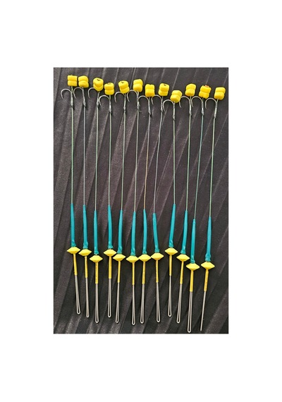 Yemleme Botu 12 Sarı Mısır Çiftli Rig Ve Boli Yüzen Model 12 Takım İnneler 2,3 No İnnesi Kambur Deyildir