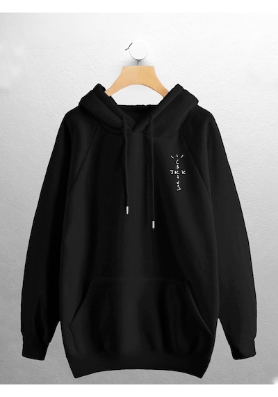 Macklin Unisex Kadın Erkek Cactus Jack Travis Scott Baskılı Sweatshirt Siyah Mck0807 Siyah