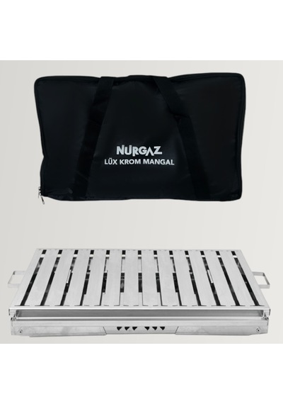 Nurgaz Campout Ng N099 Lüx Katlanır Krom Mangal Gri
