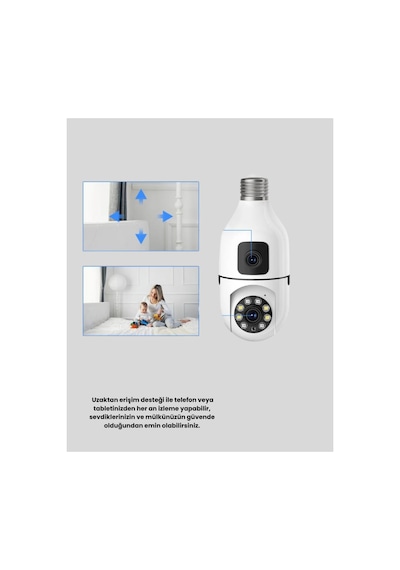 Kullanışlı Wifi Ampul Güvenlik Kamerası 1080p Full Hd Gece Görüşlü Ve Hareket Algılamalı