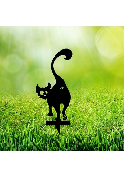 Bahçe Dekoru Lazer Kesim Bahçe Süsü Kedi Bahçe Kazığı