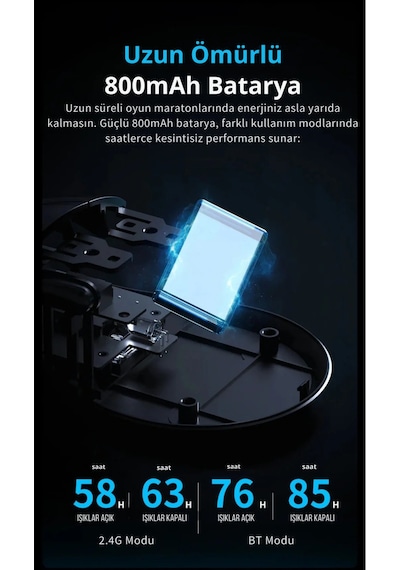 Aj179v2 Max 3 Modlu Kablolu-2.4ghz-bluetooth 1000hz 12.000 Dpı-paw 3311 Optik Sensör Oyuncu Mouse Diğer