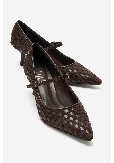 Luvi Shoes Rhodes Kahverengi Örgülü Kadın Kısa Topuklu Ayakkabı Luvi Shoes Rhodes Kahverengi Örgülü Kadın Kısa Topuklu Ayakkabı