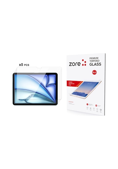 Apple iPad Uyumlu Air 11 2024 Zore 5in1 Tablet Temperli Cam Ekran Koruyucu