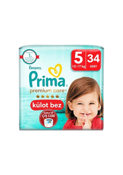 Prima Premium Care Külot Bebek Bezi 5 Numara Junior İkiz Paket 34 Adet
