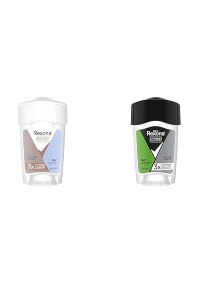 Clinical Protection Kadın Stick Deodorant Shower Clean 45 Ml & Rexona Men Clinical Protection Stick Deodorant Fresh 45 Ml