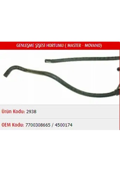 Master M2938 Yedek Su Deposu Hortumu 4500174 7700308665