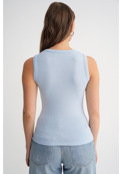Mixray 2012 Kadın Slim Fit Basic Atlet Bebe Mavi