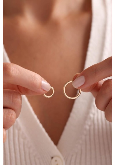 Altın Du Z Oval Halka Ku Pe 1 Cm 3mm