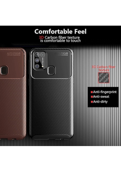 Samsung Uyumlu Galaxy M30S Elde Kaymayan Kamera Korumalı Kılıf