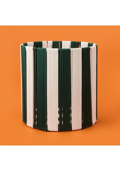 Living Nautical Fun Silindir Dekoratif Sepet - Beyaz / Yeşil - 30x30 Cm Çok Renkli