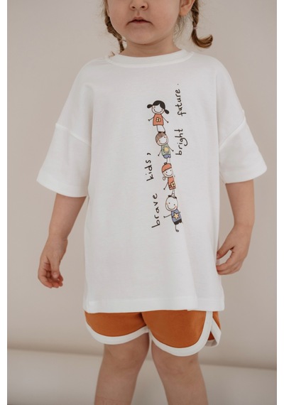 Oh La La Koala Brave Çocuk Baskılı Oversize Kısa Kollu T-shirt Beyaz
