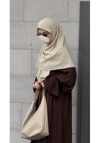 Qalortex Scarf Premium Jakarlı Hüma Büyük Boy Eşarp -taş