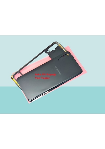 Tkgz  Samsung Uyumlu Galaxy A70 A705 Full Kasa Arka Kapak Batarya Kapağı - Siyah Çok Renkli