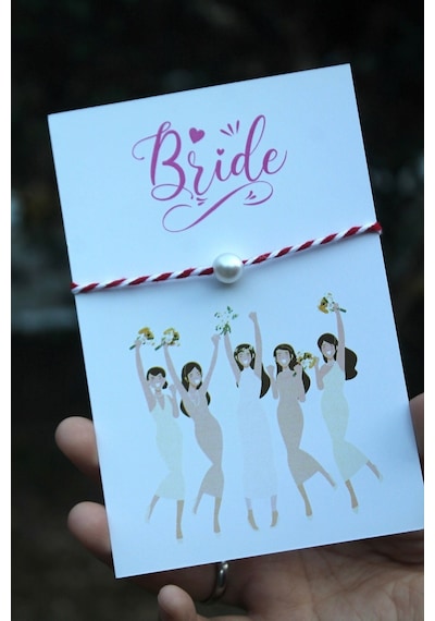 20 Adet Kırmızı Beyaz Şans Bilekliği - Kına Hediyesi / Nikah Hediyesi