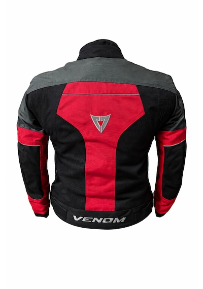 Venom Dynamic 4 Mevsim Ce Korumalı Kırmızı - Gri Motorcu Montu Bir Beden Büyük Alınız
