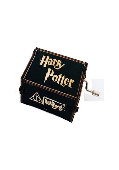 Harry Potter Manuel Çevirmeli Siyah Ahşap İşemeli Müzik Kutusu Diğer