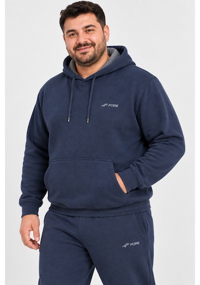 Fore Sport Erkek Kapüşonlu 3 İplik Şardonlu Battal Boy Eşofman Takımı Lacivert