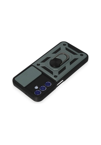 Gld-spt- Newface Samsung Uyumlu Galaxy M34 5g Kılıf Pars Lens Yüzüklü Silikon - Yeşil