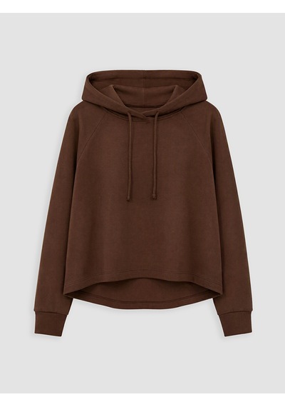 Lcw Petite Kahverengi Bağcıklı Soft Touch Kadın Hoodie