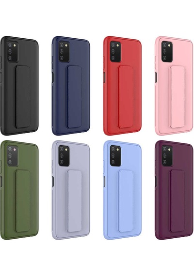 Galaxy A03s Kılıf Zore Qstand Kapak Mürdüm