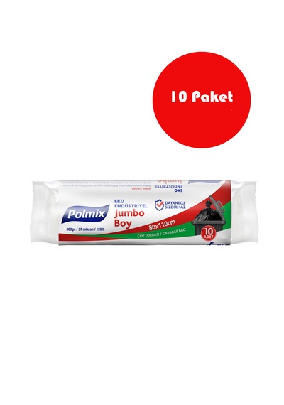 10 Adet Eko Endüstriyel Battal Boy 80 X 110 Cm Çöp Torbası - P3