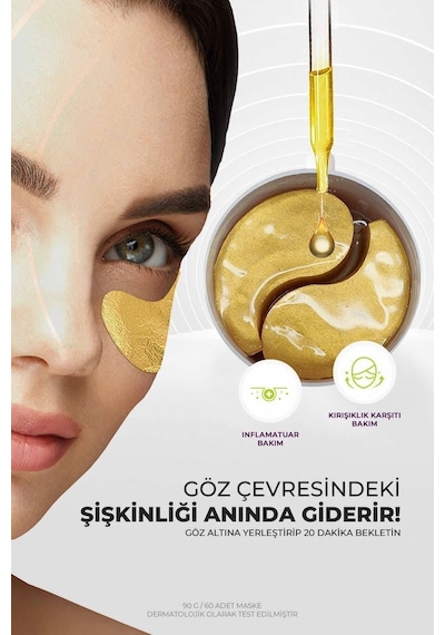 Lebelage 24k Şişkinlik  Ve Aydınlatıcı Göz Maskesi Gold Ampoule Hydrogel Eye Patch